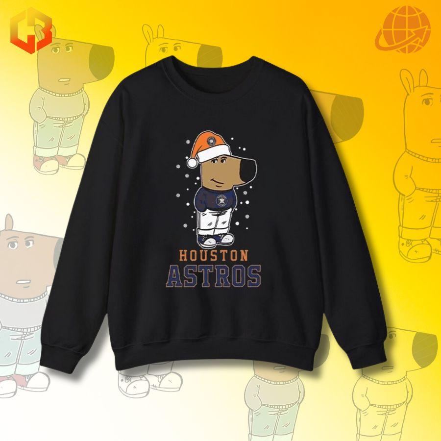 Black sweatshirt with Chill Guy meme and Houston Astros text