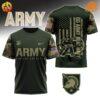 Black shirt with Army Black Knights logo and patriotic design honoring veterans.