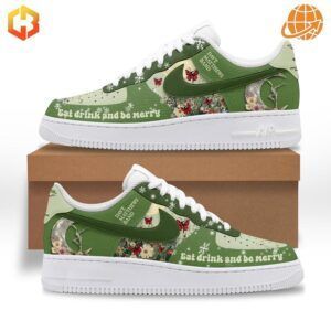 Experience the artistry of the Dave Matthews Eat Drink and Be Merry Air Force 1 Shoes, where every detail tells a story of celebration and nature.