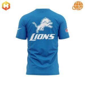 Back view of the Detroit Lions Happy Thanksgiving Day Shirt with the Lions logo and 