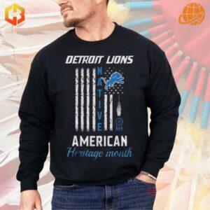 Detroit Lions Native American Heritage Month USA Flag Shirt soft sweater