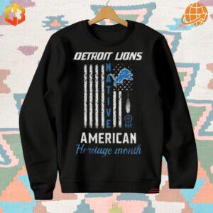 Detroit Lions Native American Heritage Month USA Flag Shirt nice cotton facbric