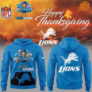 Celebrate Thanksgiving with the Detroit Lions in style with this playful "LIONSGIVING" hoodie.