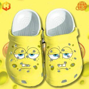 tep into SpongeBob's world with these hilariously expressive Funny Face Spongebob Squarepants Crocs Shoes!