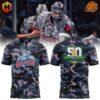 Hartford Wolf Pack camo jersey design with front and back views, and player wearing jersey during game.