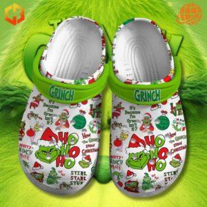 Step into holiday cheer with these whimsical Hohoho Christmas Grinch Crocs Shoes, perfect for Whoville and beyond!