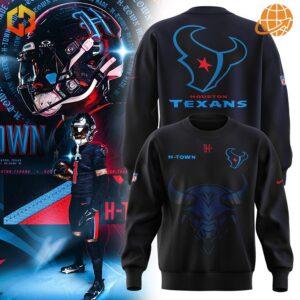 Houston Texans sweatshirt collection showing multiple views and promotional imagery