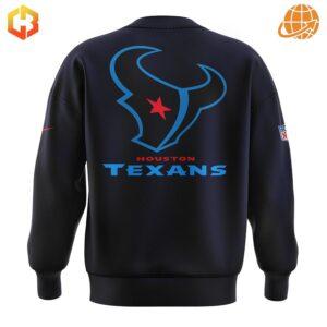 Navy blue Houston Texans sweatshirt with team logo back view