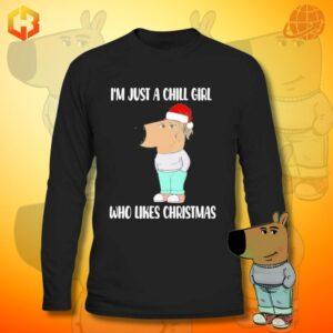 Casual Christmas-themed shirt featuring a fun and lighthearted text design, perfect for holiday vibes.