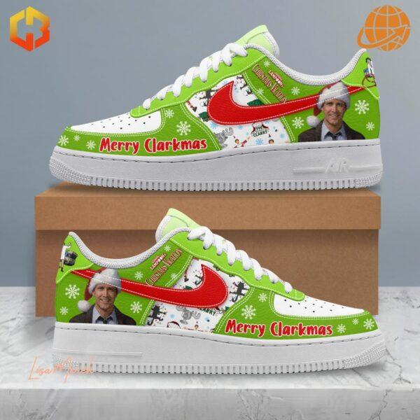 Nike shoes with a Christmas Vacation theme and Clark Griswold design.