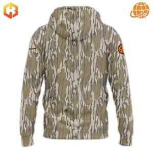 Back view of Morgan Wallen Mossy Oak Hoodie with full camouflage pattern.