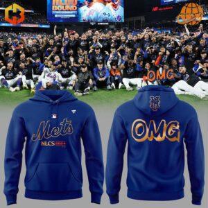 Celebrate the Mets' NLCS journey with the stylish and comfortable New York Mets NLCS OMG Hoodie in blue.