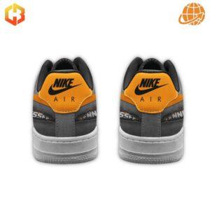 Rear view of Tennessee Volunteers Nike Air Force Shoes highlighting Nike Air branding and team graphics.