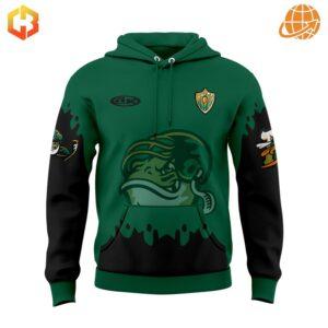 Show your team spirit with the Toledo Bullfrogs Jersey Hoodie's bold front design, featuring the iconic mascot and team emblem.