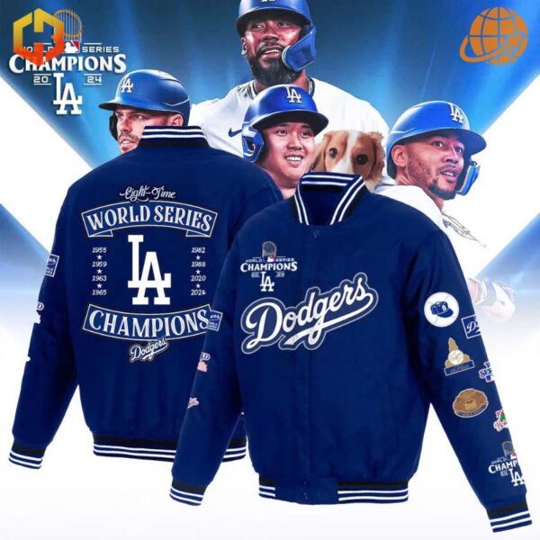 blue 2024 World Series Champions Los Angeles Dodgers Baseball jacket