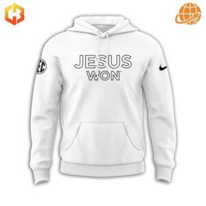 Arkansas Razorbacks hoodie with a religious message.