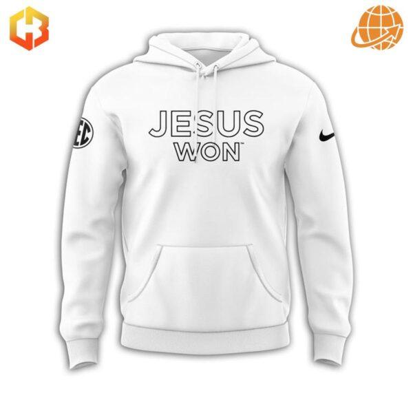 Arkansas Razorbacks hoodie with a religious message.