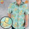 Front view of the Bart Simpson Surfing Hawaiian Shirt with a vibrant design.