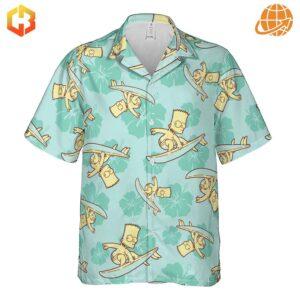 Make a bold statement this summer with the Bart Simpson Surfing Hawaiian Shirt, a must-have for fans!