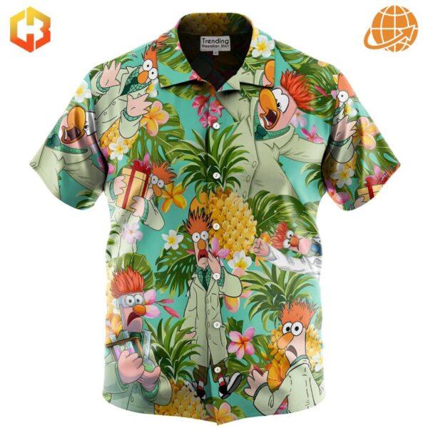 A colorful Hawaiian shirt featuring Beaker from The Muppet Show.