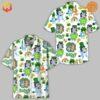 Family-friendly Bluey Hawaiian Shirt with St. Patrick's Day design, perfect for celebrating in style