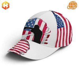 Red, white, and blue baseball cap for boxing fans.