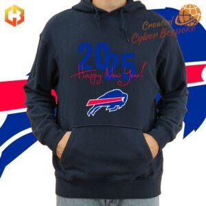 New Year's hoodie for Buffalo Bills fans, featuring the team logo and '2025' graphic