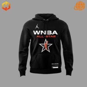 Front view of Caitlin Clark WNBA All Star Hoodie with WNBA All Star logo.