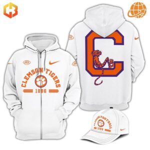 Make a statement in white with the Clemson Tigers ACC Championship Hoodie - a fresh take on classic team pride!