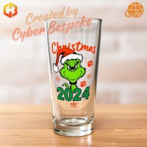 Clemson Tigers Grinch beer glass for Christmas 2024 with holiday decorations