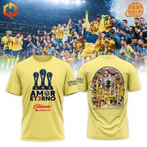 Celebrate Club América's triple triumph with the Amor Eterno Tricampeones Liga MX Shirt - a piece of history you can wear!