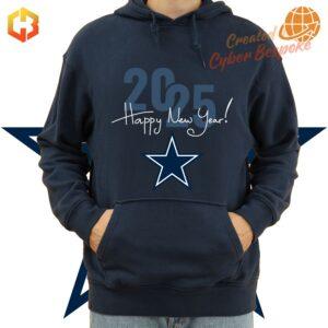 Festive New Year hoodie for Dallas Cowboys fans with 2025 celebration theme