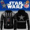 Dallas Cowboys Star Wars Hoodie with front Darth Vader design and back Cowboys logo