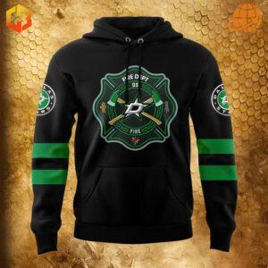 Front view of the Dallas Stars 2024 Firefighter Appreciation Night Hoodie.