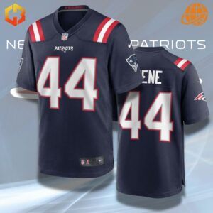 Official Dalton Keene football jersey from the New England Patriots, showcasing player details and team logo