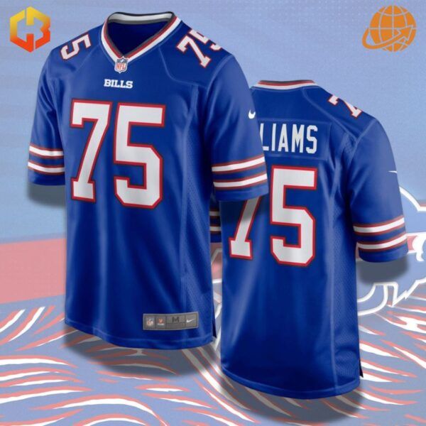 A Buffalo Bills football jersey featuring Daryl Williams' name and number, with team colors and NFL branding