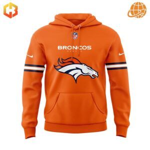 The Denver Broncos 2024 NFL Hoodie front view – comfort and team spirit in one.