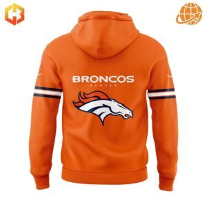 The Denver Broncos 2024 NFL Hoodie back view – show your support with added warmth and style.