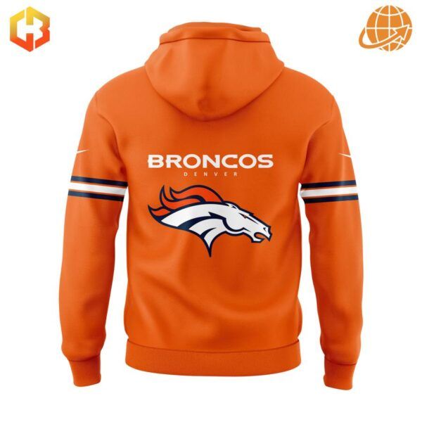 The Denver Broncos 2024 NFL Hoodie back view – show your support with added warmth and style.