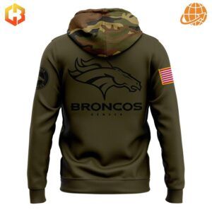 Make a statement from every angle with the Denver Broncos Salute to Service Camo Hoodie!