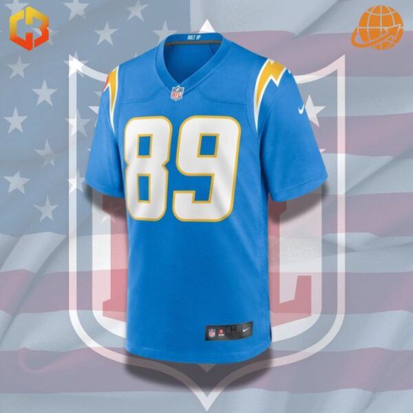 Official Donald Parham Jr. Chargers jersey featuring team logo, player name, and number 89