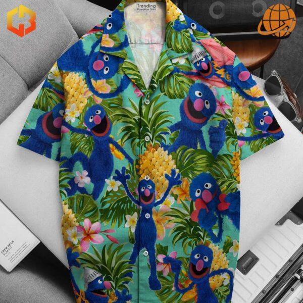 Grover's ready for an amazing adventure in this wild Hawaiian shirt!