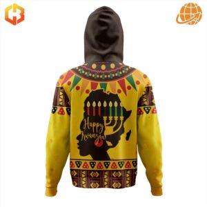 Cozy winter wear for Kwanzaa celebrations with an African theme.