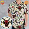 Step into the world of the Upside Down with the eye-catching Hellfire Club Stranger Things Hawaiian Shirt