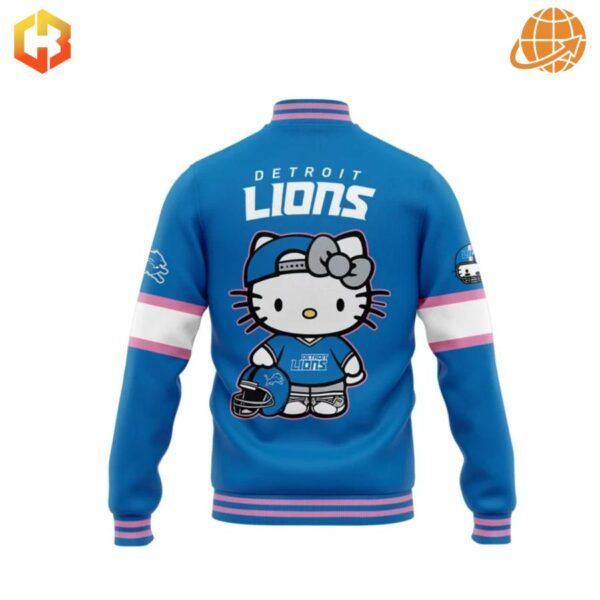 Baseball jacket with Hello Kitty and the Detroit Lions logo