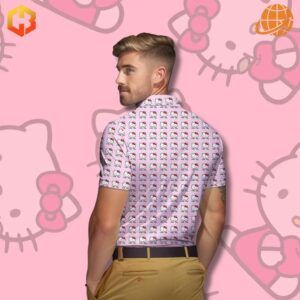 This playful polo shirt features a modified 'Hello Kitty' design for those who like a bit of fun