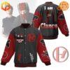 I Am Clancy Twenty One Pilots Baseball Jacket showing front design with band logo and back design with masked figure.