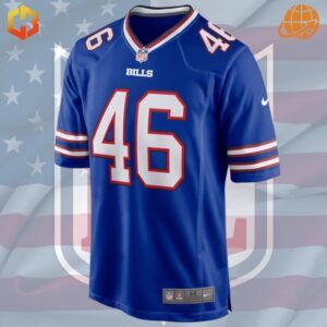 Official Jaquan Johnson Buffalo Bills jersey featuring team logo and player details