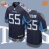 A Tennessee Titans football jersey featuring Jayon Brown’s name and number, with team colors and NFL branding