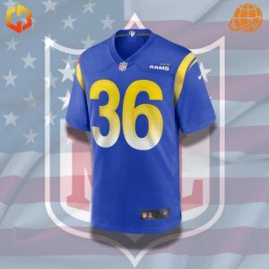 Official Jerome Bettis Los Angeles Rams jersey featuring team logo, player name, and number 36.